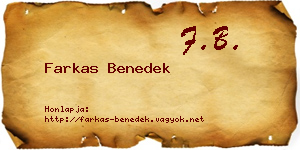 Farkas Benedek névjegykártya